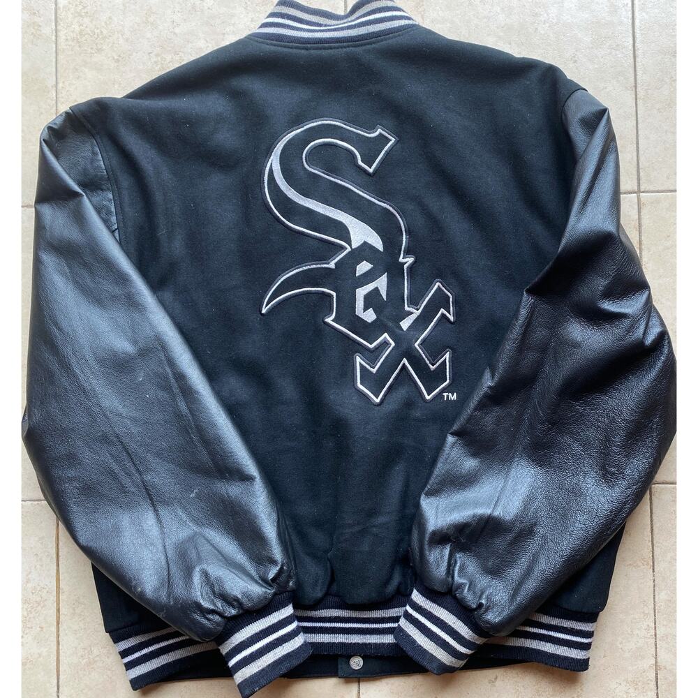 Chicago White Sox 90s JEFF HAMILTON bomber REVERSIBLE jacket L black MLB vintage